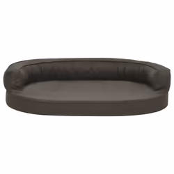 vidaXL Ergonomic Dog Bed Mattress Linen Look Dark Grey Dog Pet Sofa Basket
