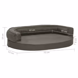 vidaXL Ergonomic Dog Bed Mattress Linen Look Dark Grey Dog Pet Sofa Basket - Additional view 6