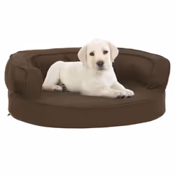 vidaXL Ergonomic Dog Bed Mattress Linen Look Brown Dog Basket Pet Cushion