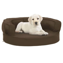 vidaXL Ergonomic Dog Bed Mattress Linen Look Brown Dog Basket Pet Cushion