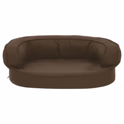 vidaXL Ergonomic Dog Bed Mattress Linen Look Brown Dog Basket Pet Cushion