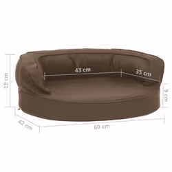 vidaXL Ergonomic Dog Bed Mattress Linen Look Brown Dog Basket Pet Cushion - Additional view 6