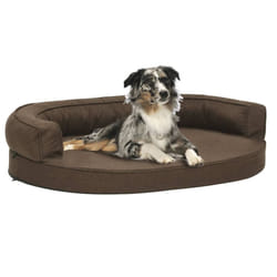 vidaXL Ergonomic Dog Bed Mattress Linen Look Brown Dog Pet Cushion Sofa Basket