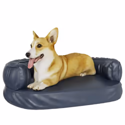 vidaXL Ergonomic Foam Dog Bed Faux Leather Pet Sofa Multi Colours Multi Sizes - dark blue, 60 x 42 cm