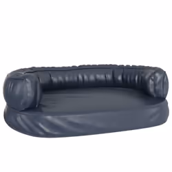vidaXL Ergonomic Foam Dog Bed Faux Leather Pet Sofa Multi Colours Multi Sizes - dark blue, 75 x 53 cm