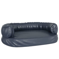 vidaXL Ergonomic Foam Dog Bed Faux Leather Pet Sofa Multi Colours Multi Sizes - dark blue, 75 x 53 cm