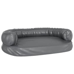 vidaXL Ergonomic Foam Dog Bed Faux Leather Pet Sofa Multi Colours Multi Sizes - grey, 75 x 53 cm