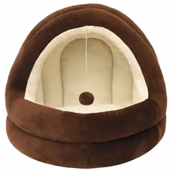 vidaXL Cat Bed Cushion Mattress Pet Basket Brown/Grey 40x40x35 cm/50x50x45 cm - brown, 40 x 40 x 35 cm