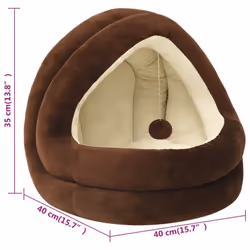 vidaXL Cat Bed Cushion Mattress Pet Basket Brown/Grey 40x40x35 cm/50x50x45 cm - brown, 40 x 40 x 35 cm - Additional view 6