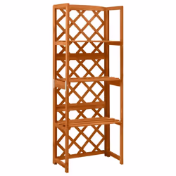vidaXL Solid Fir Wood Trellis with Shelves Wooden Outdoor Garden Plant Shelf