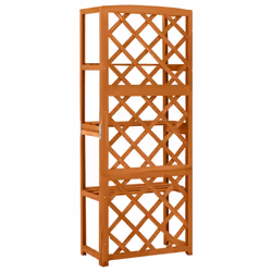 vidaXL Solid Fir Wood Trellis with Shelves Wooden Outdoor Garden Plant Shelf