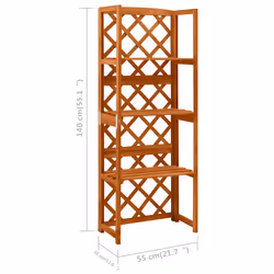 vidaXL Solid Fir Wood Trellis with Shelves Wooden Outdoor Garden Plant Shelf