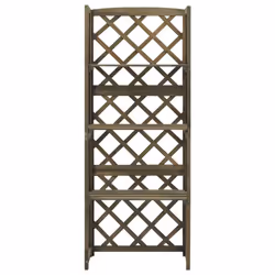 vidaXL Solid Fir Wood Trellis with Shelves Grey Wooden Garden Plant Shelf - Additional view 2