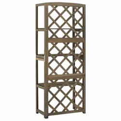 vidaXL Solid Fir Wood Trellis with Shelves Grey Wooden Garden Plant Shelf - Additional view 3