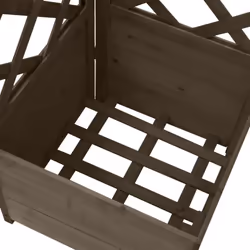 vidaXL Solid Fir Wood Corner Trellis Planter Grey Wooden Garden Flower Box