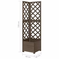 vidaXL Solid Fir Wood Corner Trellis Planter Grey Wooden Garden Flower Box - Additional view 5