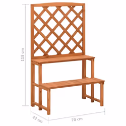 vidaXL Solid Fir Wood Plant Stand with Trellis Wooden Garden Plant Rack Shelf - Additional view 5