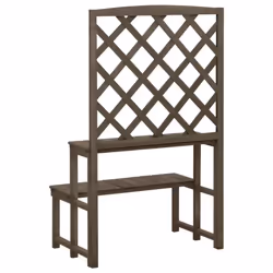 vidaXL Solid Fir Wood Plant Stand with Trellis Grey Wooden Garden Plant Rack - Additional view 3