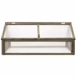 vidaXL Firwood Greenhouse Grey 114x80x50 cm Wooden Cold Frame Garden Planter