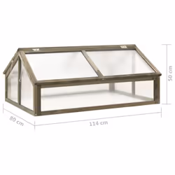 vidaXL Firwood Greenhouse Grey 114x80x50 cm Wooden Cold Frame Garden Planter - Additional view 6
