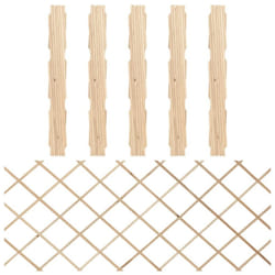 vidaXL 5x Solid Firwood Trellis Fences Outdoor Extending Barrier Brown/Grey - brown, 180 x 80 cm