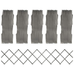 vidaXL 5x Solid Firwood Trellis Fences Outdoor Extending Barrier Brown/Grey - grey, 180 x 30 cm