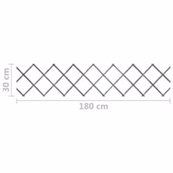 vidaXL 5x Solid Firwood Trellis Fences Outdoor Extending Barrier Brown/Grey - grey, 180 x 30 cm - Additional view 5