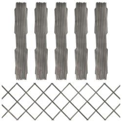 vidaXL 5x Solid Firwood Trellis Fences Outdoor Extending Barrier Brown/Grey - grey, 180 x 60 cm