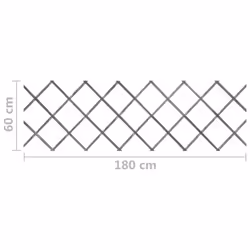 vidaXL 5x Solid Firwood Trellis Fences Outdoor Extending Barrier Brown/Grey - grey, 180 x 60 cm - Additional view 5