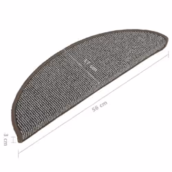 vidaXL 15x Carpet Stair Treads Protector Multi Colours 65x21x4cm/56x17x3cm - grey, 56 x 17 x 3 cm - Additional view 7
