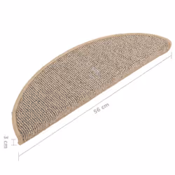 vidaXL 15x Carpet Stair Treads Brown 56x17x3 cm Stair Step Rug Mat Protector - Additional view 7