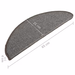 vidaXL 15x Carpet Stair Treads Protector Multi Colours 65x21x4cm/56x17x3cm - grey, 65 x 21 x 4 cm - Additional view 3