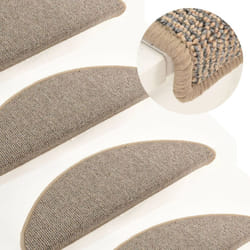 vidaXL Carpet Stair Treads 15 pcs Grey and Brown 65x21x4 cm