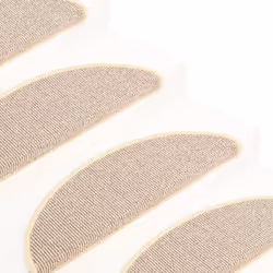 vidaXL Carpet Stair Treads 15 pcs White and Brown 65x21x4 cm - Additional view 6