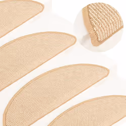vidaXL Carpet Stair Treads 15 pcs Cream 65x21x4 cm