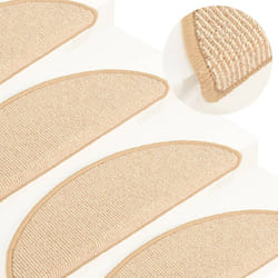 vidaXL Carpet Stair Treads 15 pcs Cream 65x21x4 cm