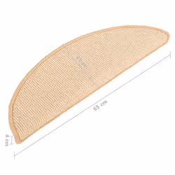 vidaXL Carpet Stair Treads 15 pcs Cream 65x21x4 cm - Additional view 7