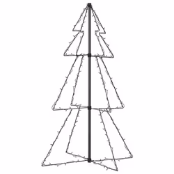 vidaXL Christmas Cone Tree 160 LEDs Indoor and Outdoor Holiday Decoration Home - Additional view 4