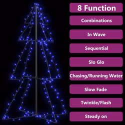 vidaXL Christmas Cone Tree 160 LEDs Indoor and Outdoor Holiday Decoration Home
