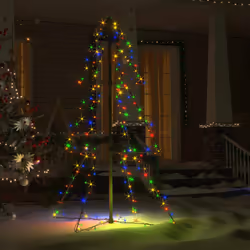 vidaXL Christmas Cone Tree 160 LEDs Indoor and Outdoor Holiday Decoration Home