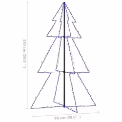 vidaXL Christmas Cone Tree 240 LEDs Indoor and Outdoor Christmas Light Display - Additional view 7
