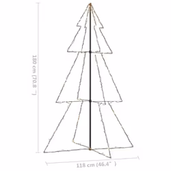 vidaXL Christmas Cone Tree 240 LEDs Indoor and Outdoor Xmas Tree Decoration - Additional view 7