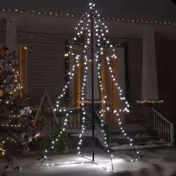 vidaXL Christmas Cone Tree 240 LEDs Indoor and Outdoor Holiday Decoration