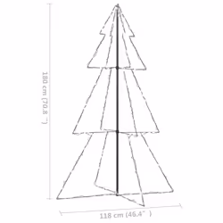 vidaXL Christmas Cone Tree 240 LEDs Indoor and Outdoor Holiday Decoration - Additional view 7