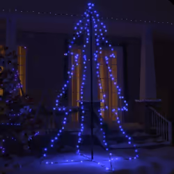 vidaXL Christmas Cone Tree 240 LEDs Indoor and Outdoor Holiday Decoration
