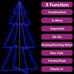 vidaXL Christmas Cone Tree 300 LEDs Indoor and Outdoor Holiday Decoration
