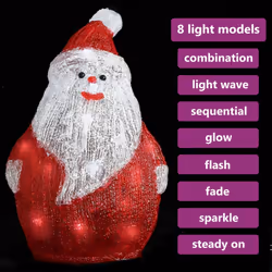 vidaXL LED Christmas Acrylic Santa Figure Indoor and Outdoor Xmas Decoration