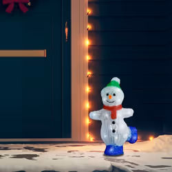 vidaXL LED Christmas Acrylic Snowman Figure Indoor and Outdoor Xmas Decoration