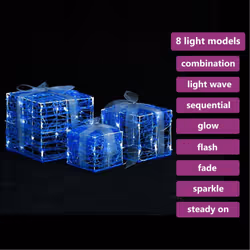 vidaXL 3x Decorative Acrylic Christmas Gift Boxes Cold White Xmas Decoration