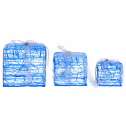 vidaXL 3x Decorative Acrylic Christmas Gift Boxes Cold White Xmas Decoration - Additional view 4